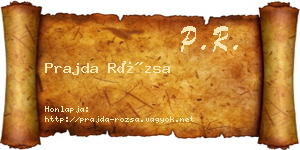 Prajda Rózsa névjegykártya